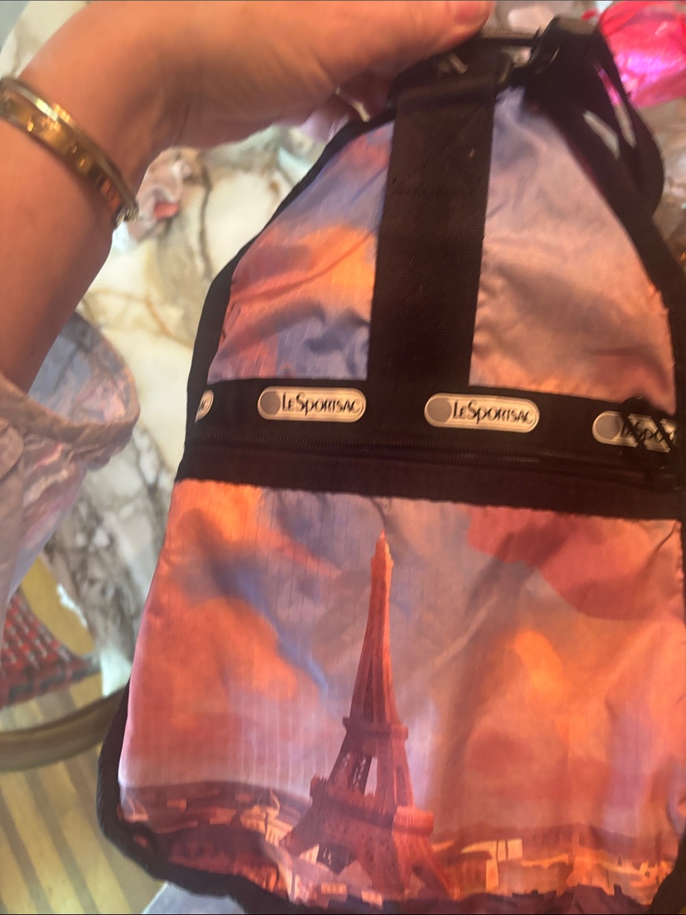 LeSportsac Purple and Pink Snoopy Travel Bag - Picture 4 of 10